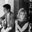 Alain Delon and Monica Vitti during a break on the set of _Eclipse_. Rome, 1961