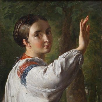 Тропинин В.А. Девушка-украинка, собирающая сливы. 1820-е. Из собрания Музея В.А. Тропинина